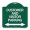Signmission Customer & Visitor Parking Bidirectional Arrow, Green & White Alum Sign, 18" x 18", GW-1818-24217 A-DES-GW-1818-24217 - alternate 1